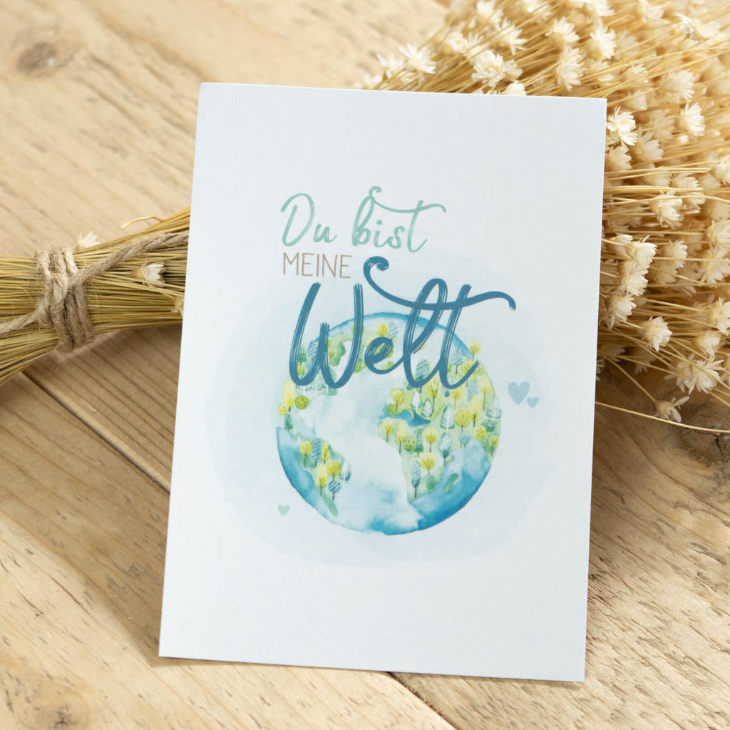 Grußkarte „Du bist meine Welt“ – Muttertagskarte, DIN A6