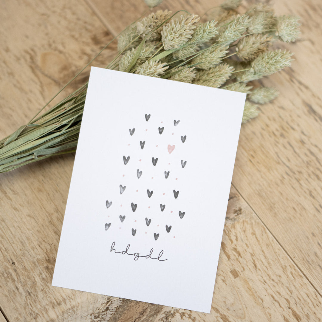 Grußkarte „hdgdl“ – Valentinskarte, DIN A6