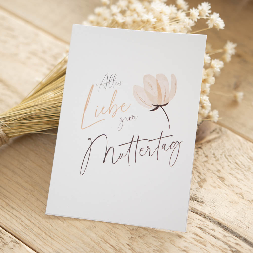 Grußkarte „Muttertag Alles Liebe“ – Glückwunschkarte zur Geburt, DIN A6