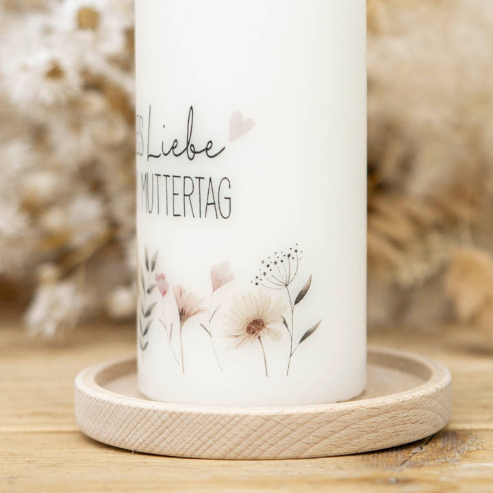Geschenk Muttertag Kerze Blumen