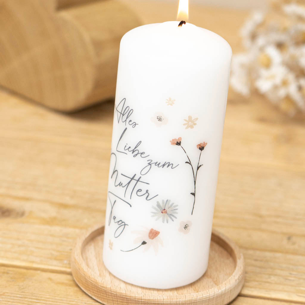 Kerze zum Muttertag als Geschenkl