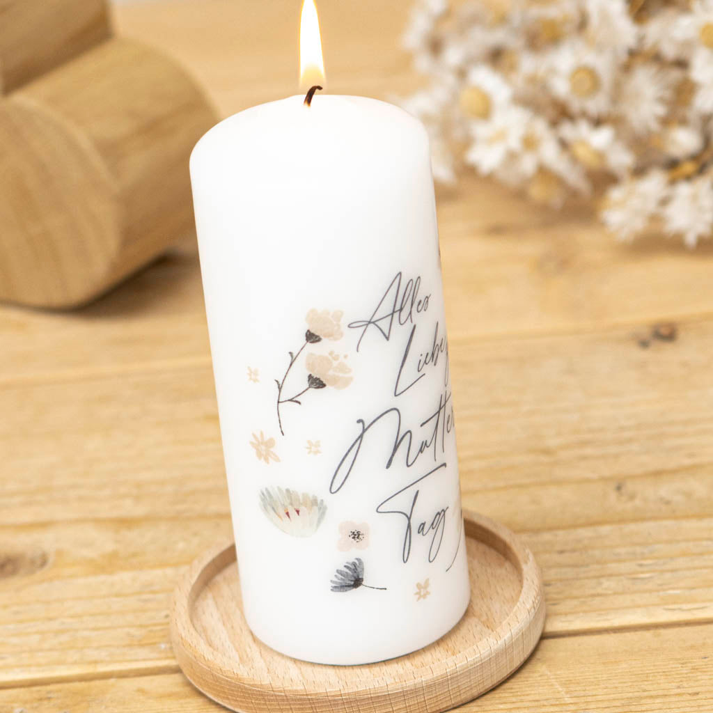 Muttertag Kerze mit Motiv als Geschenk