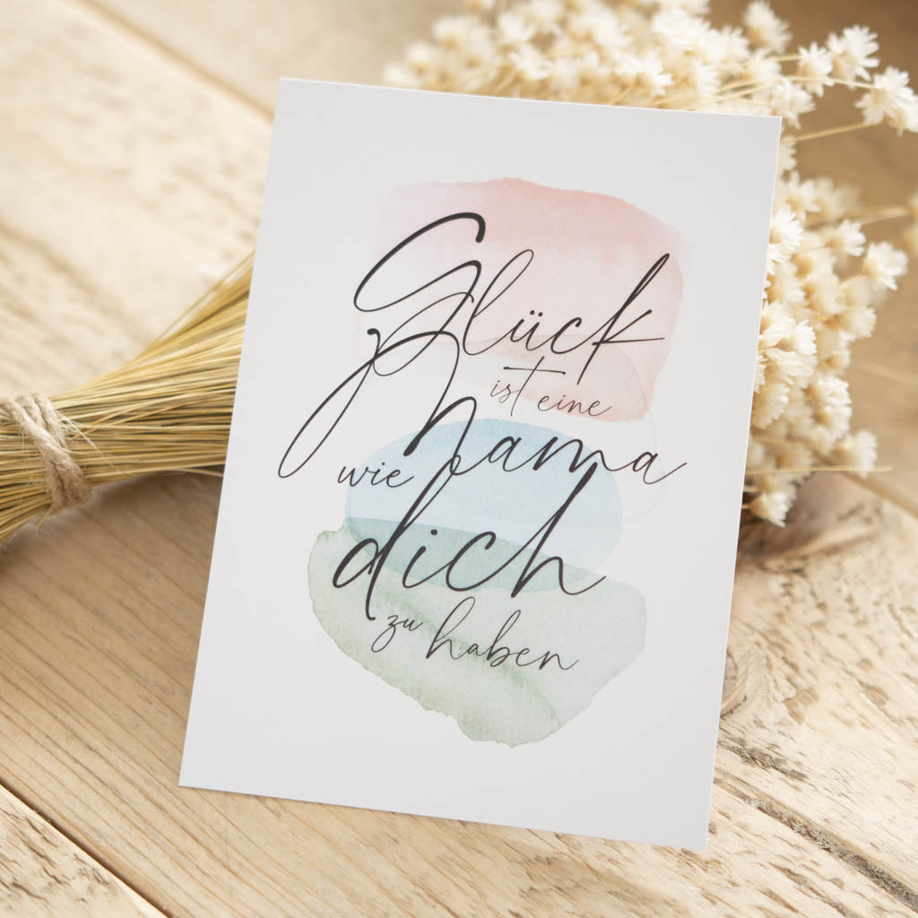 Grußkarte „Muttertag Glück ist...“ – Muttertagskarte, DIN A6