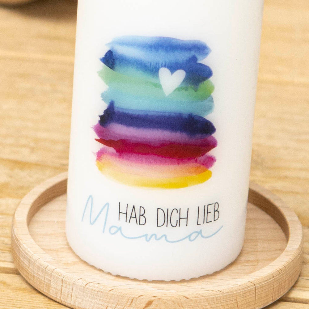 Muttertag Kerze Hab dich liebe Mama Regenbogen