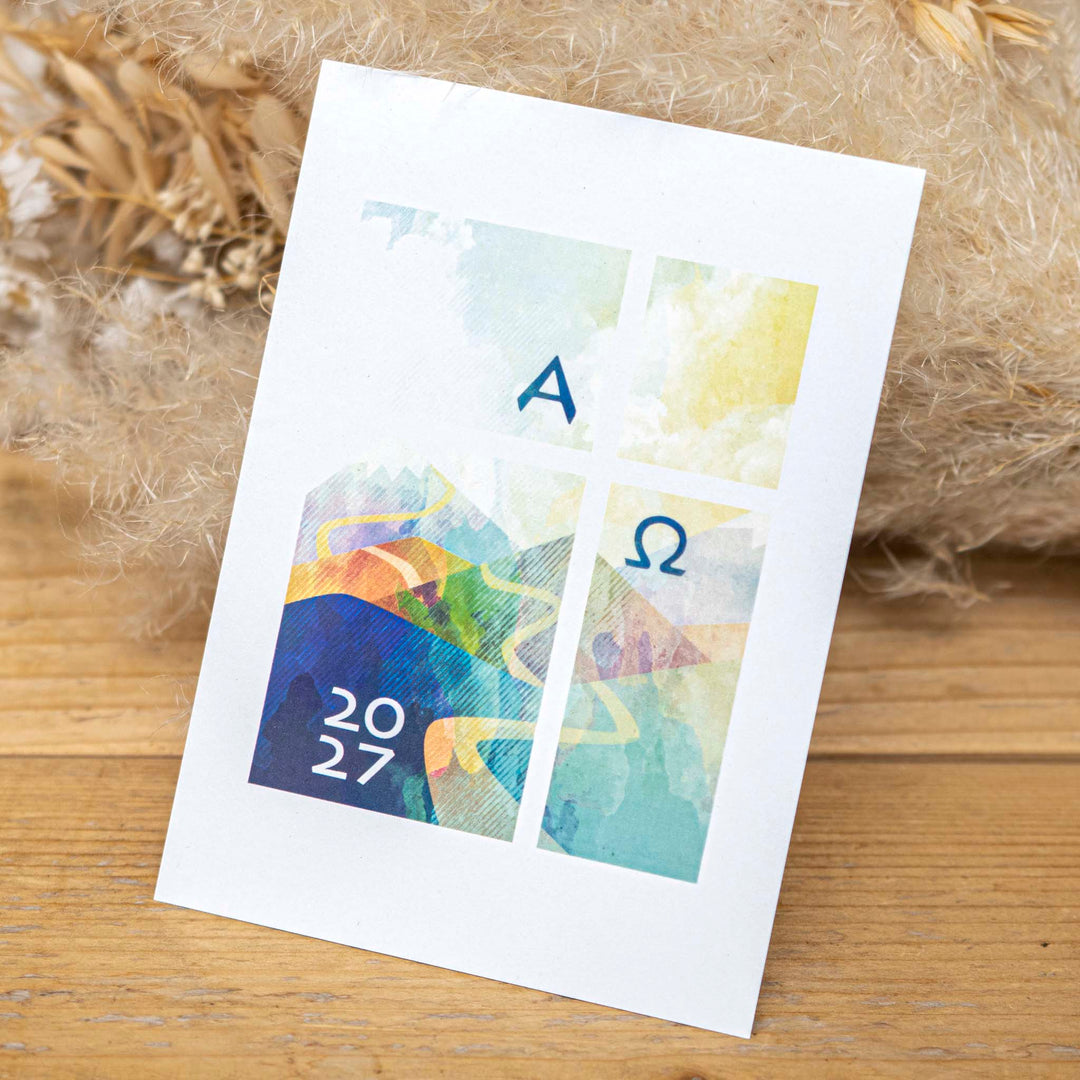 Grußkarte „Ostern Alpha Omega“ – Osterkarte, DIN A6