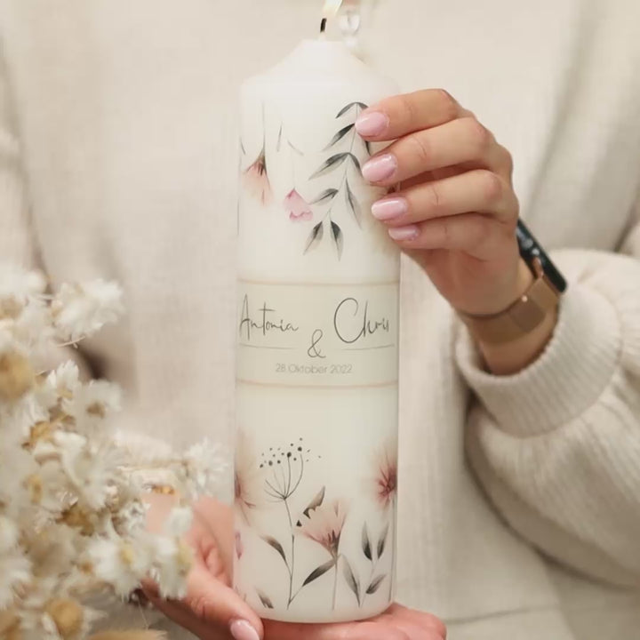 Hochzeitskerze Blumen Sommer für eure perfekte Trauung