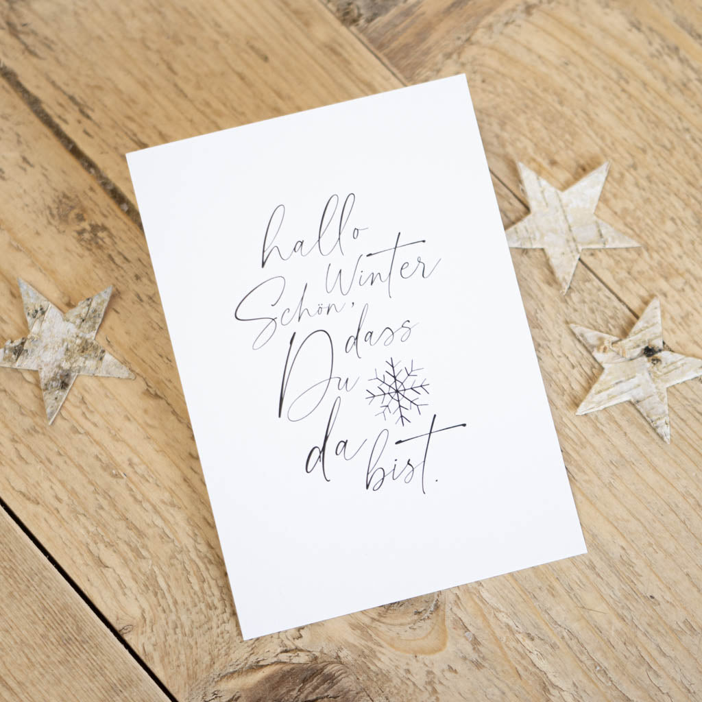 Grußkarte „Weihnachten - Schön, dass du da bist Winter“ – Weihnachtskarte, DIN A6