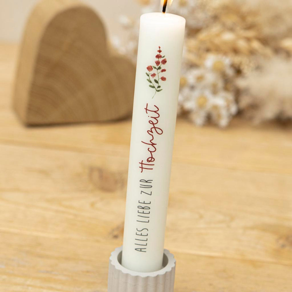 Stabkerze Trauung alles Liebe zur Hochzeit mit Rosen als Symbol für die Liebe