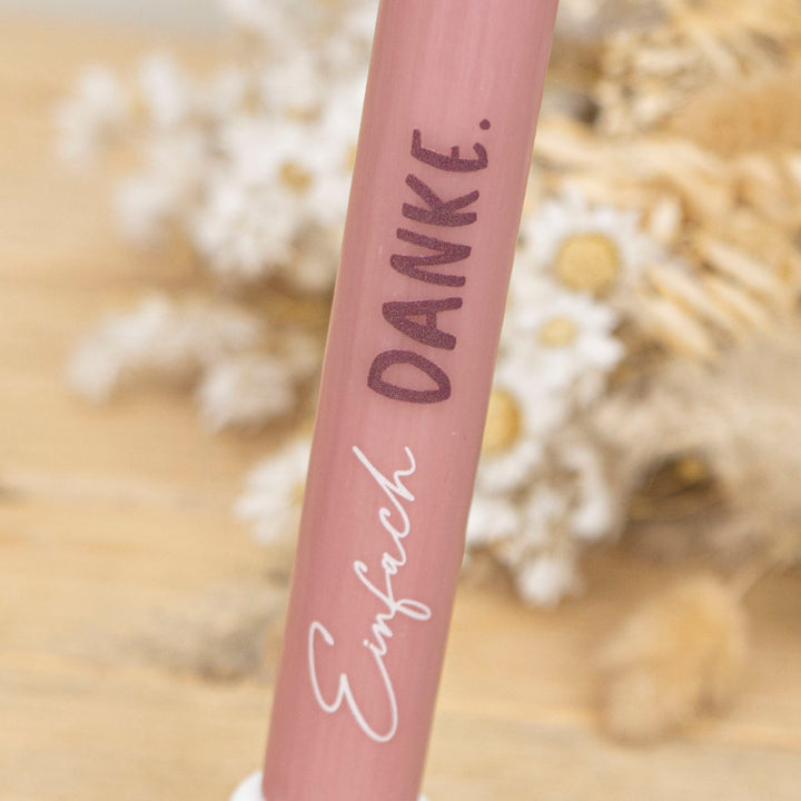Stabkerze mit Spruch Geschenk Danke