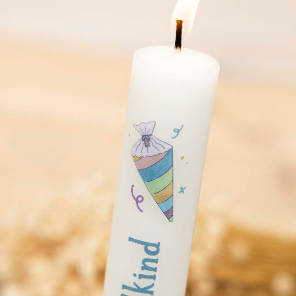 Kerze Einschulung mit Schultüte für Jungen und Mädchen