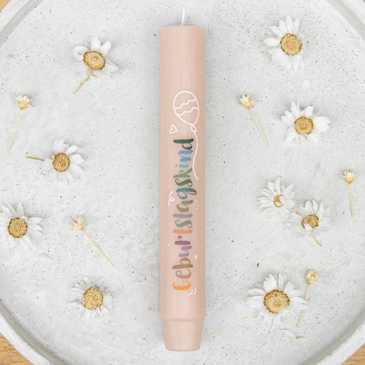 Stabkerze Apricot zum Geburtstag