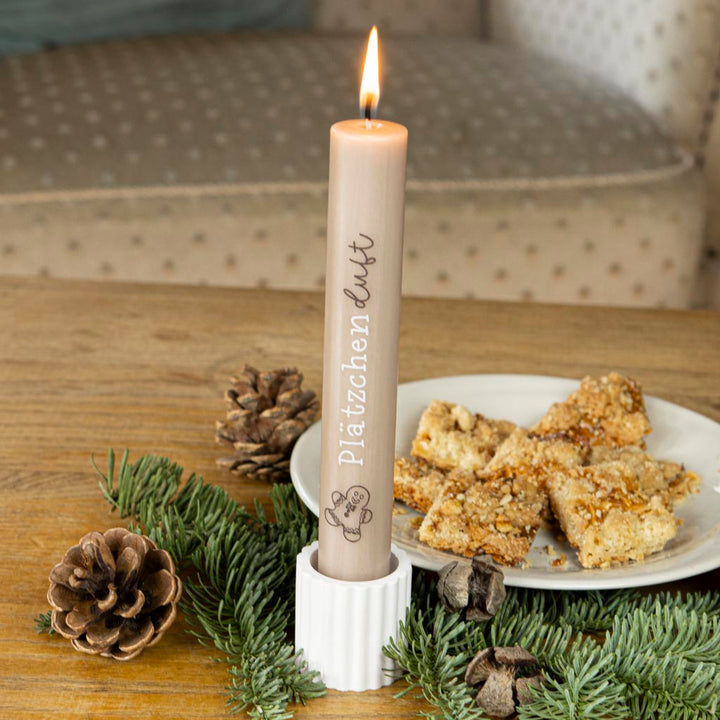 Stabkerze Advent und Weihnachten Plätzchenduft mit Stabkerzenhalter
