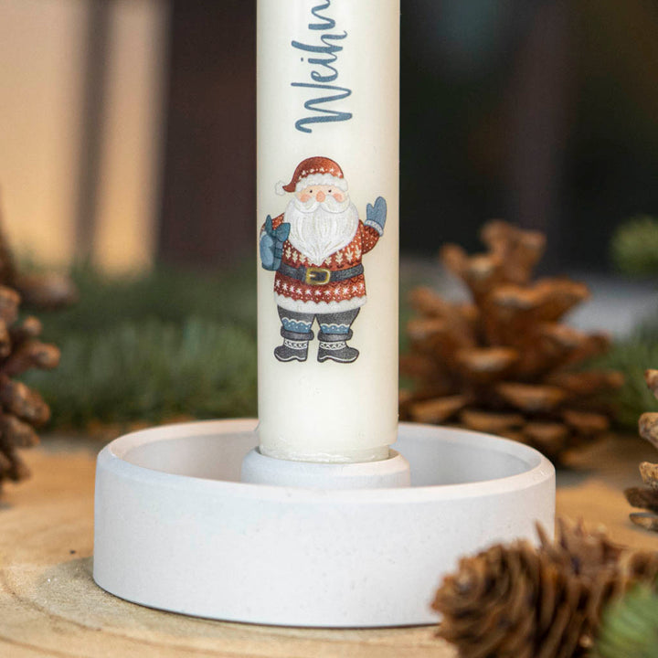 Stabkerze Weihnachtsmann mit Kerzenhalter lidatorp