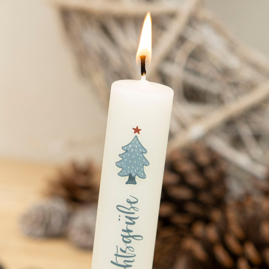 Stabkerze Tannenbaum mit Stern zu Weihnachten