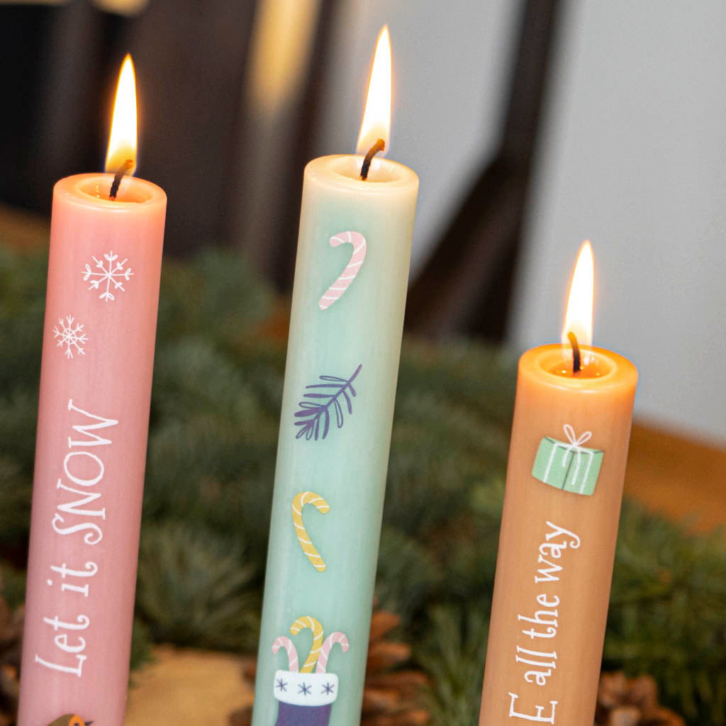 Stabkerzen Set für Weihnachten als Geschenk 