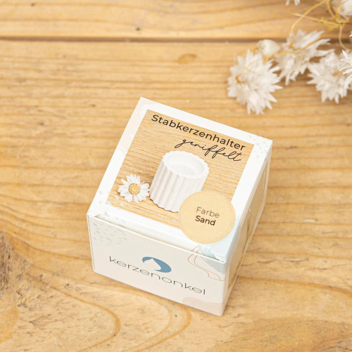 Kerzenhalter Stabkerze mit Verpackung geriffetl