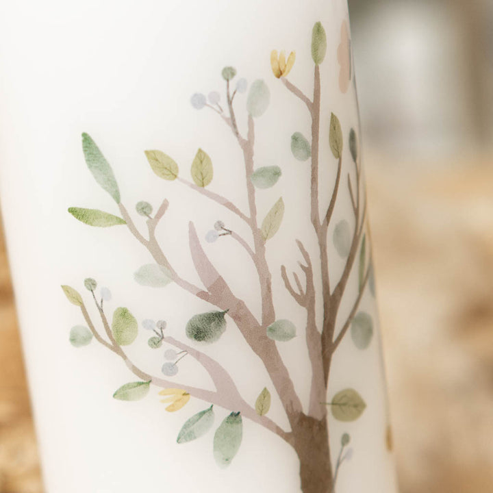 Taufkerze Baum Pastell