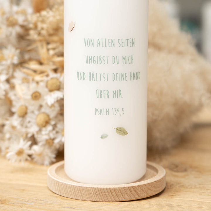 Taufkerze Baum mit Taufspruch
