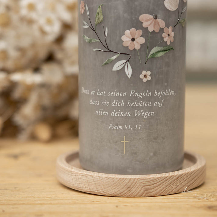 Taufkerze Floral Blumen Taufspruch