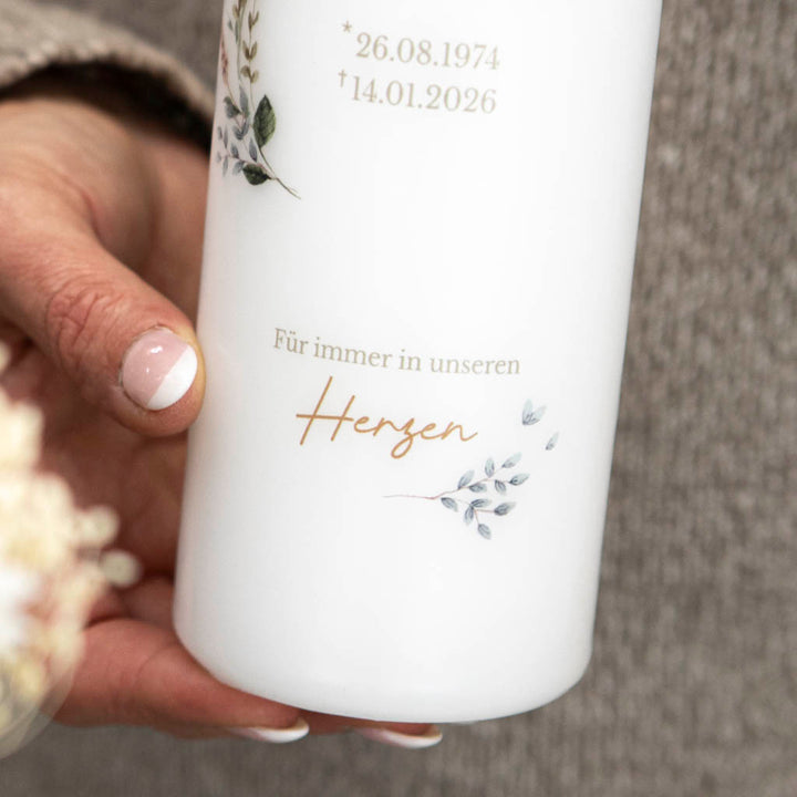 Trauerkerze für immer in unseren Herzen als Andenken