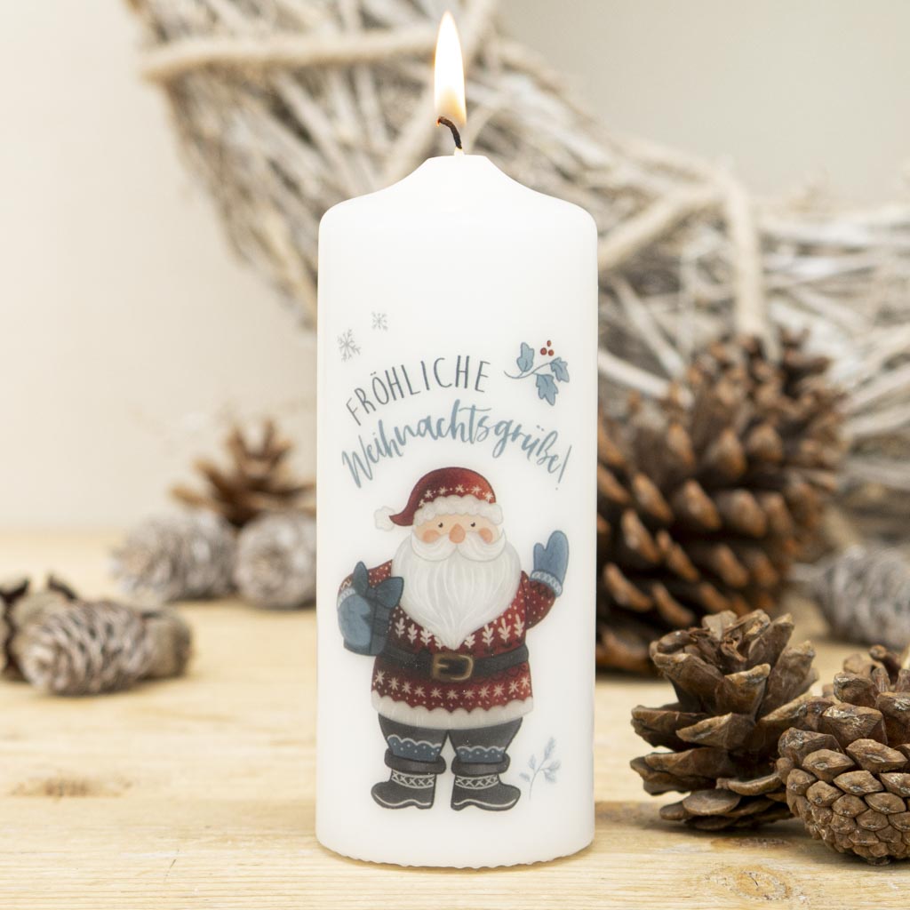 Weihnachtskerze fröhliche Weihnachtsgrüße