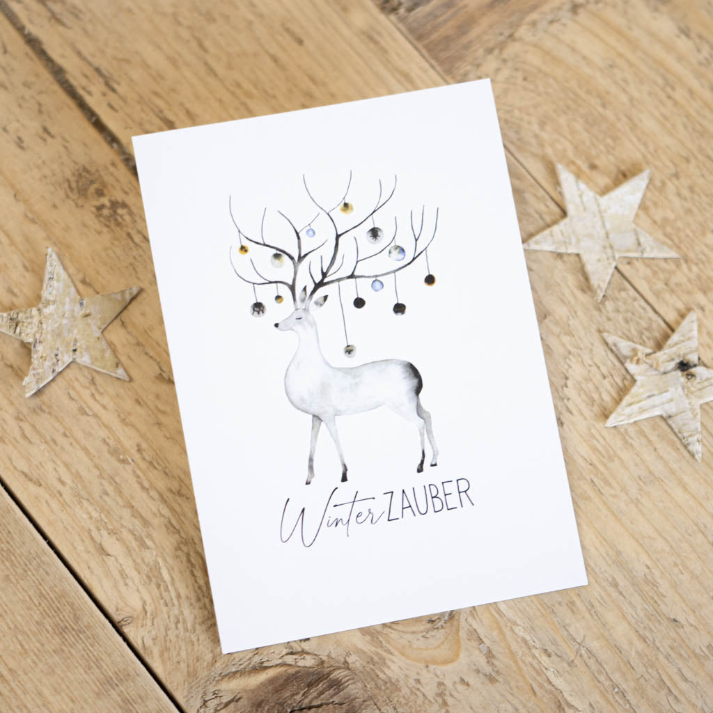 Grußkarte „Weihnachten - Winterzauber“ – Weihnachtskarte, DIN A6