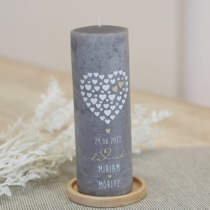 Hochzeitskerze Rustic Grau
