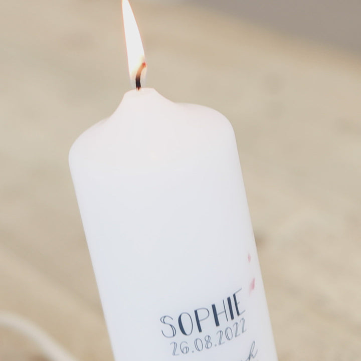 Produktvideo der Taufkerze Blumen Sophie mit Wildblumen
