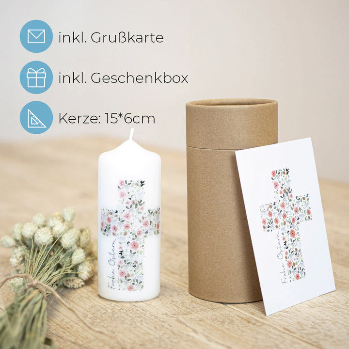 Osterkerze Blumen Geschenk