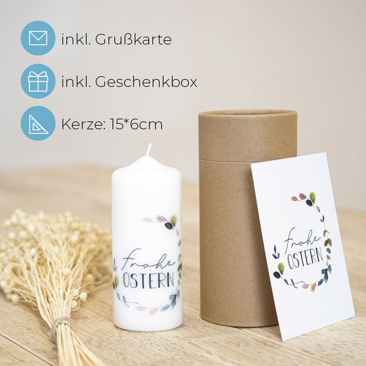 Osterkerze Geschenk Box und Grußkarte