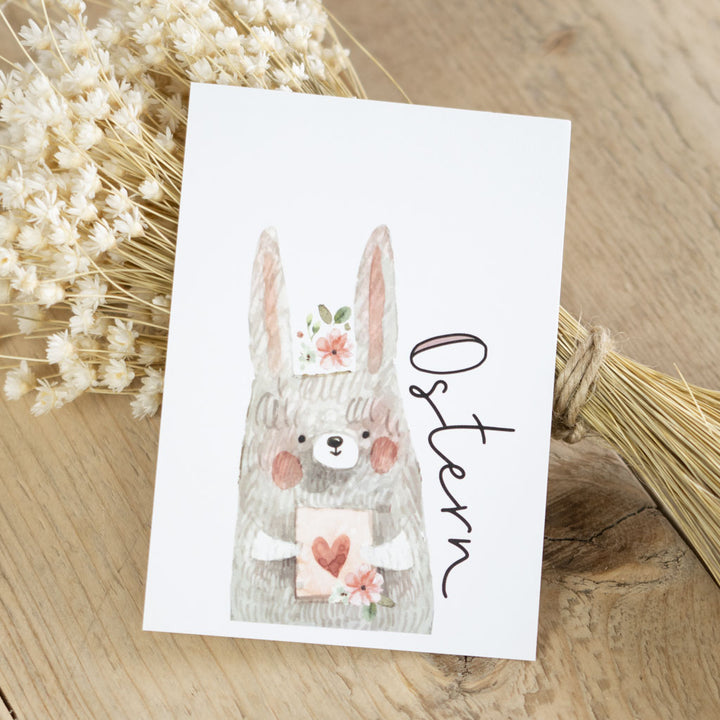 Grußkarte Osterhase Ostergrüße