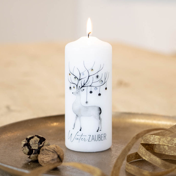 Kerze Adventskranz Winterzauber
