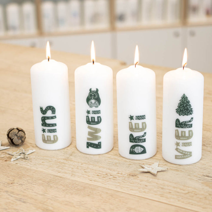Adventskerze Hygge mit Zahlen