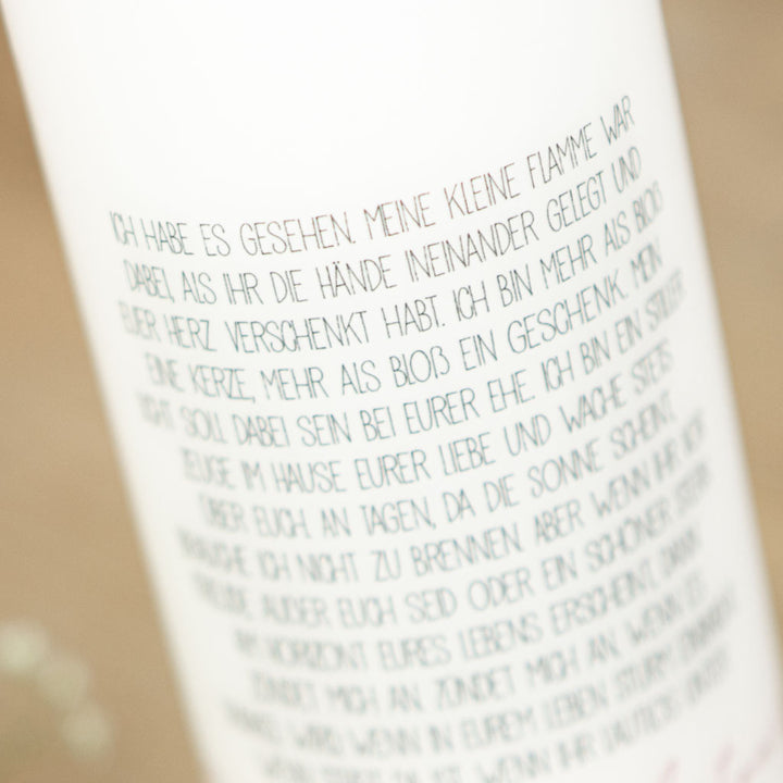 Hochzeitskerze spricht Gedicht