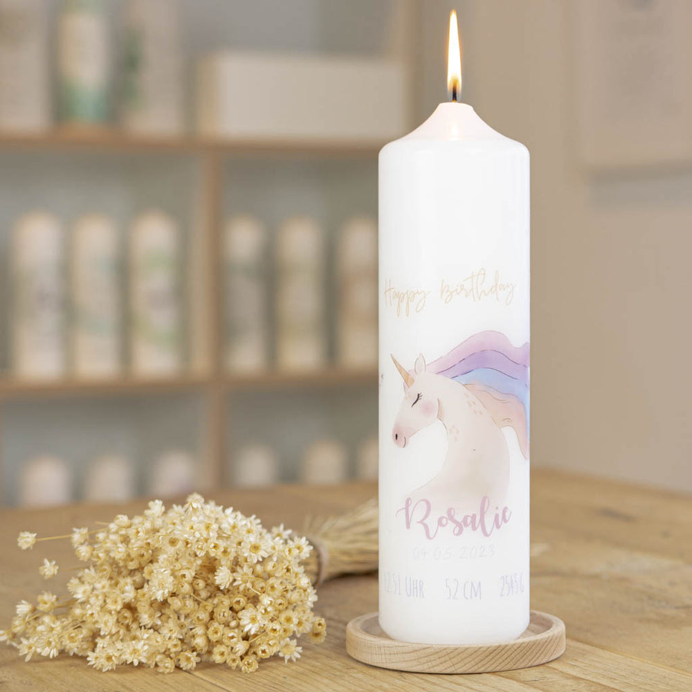 Geburtstagskerze Einhorn Rosalie