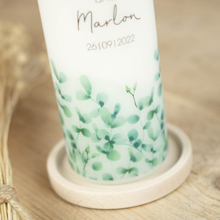 Hochzeitskerze Eukalyptus Kerzenhaler