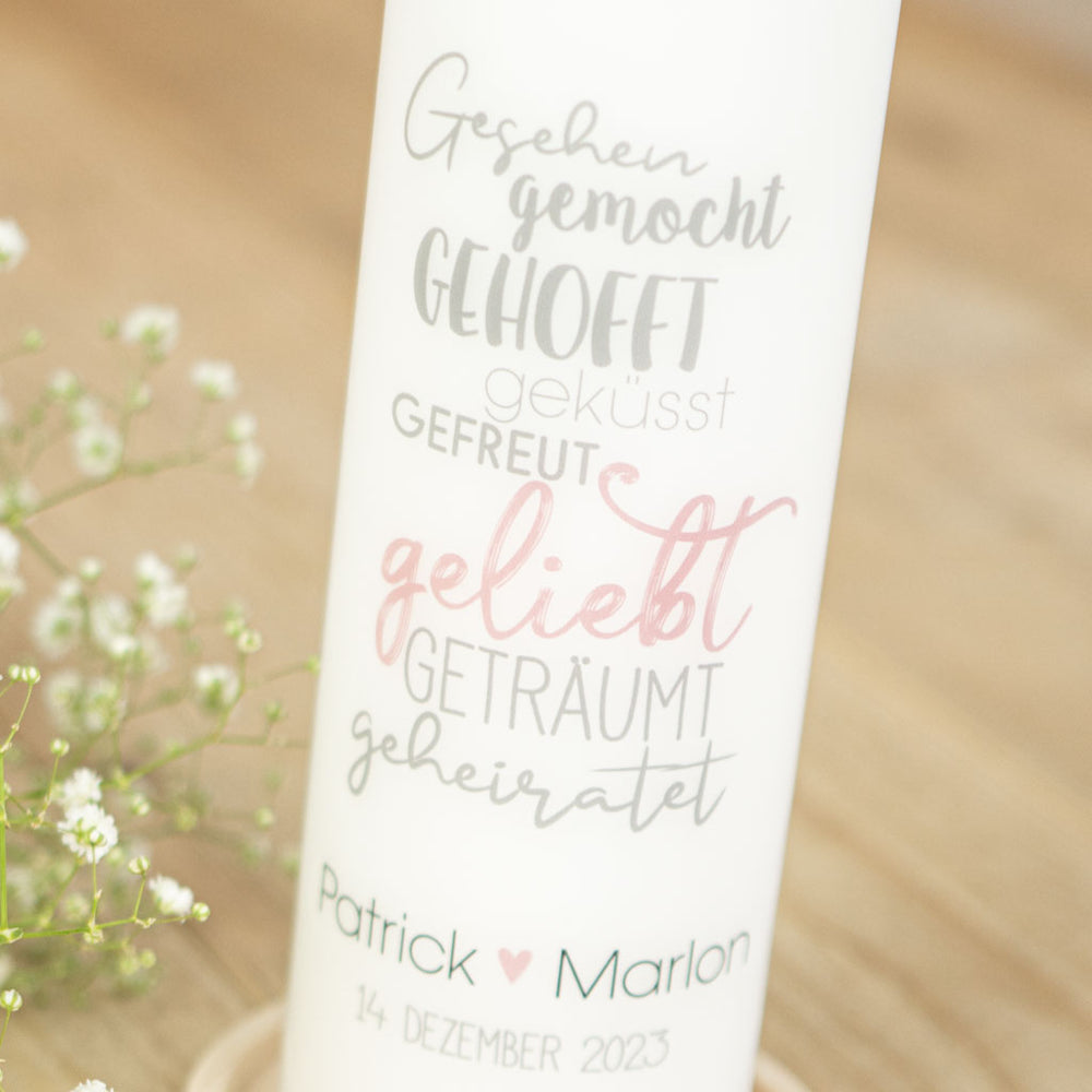 Hochzeitskerze Trauspruch