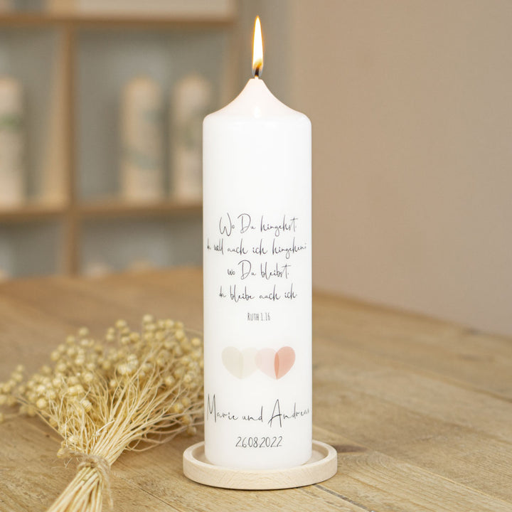 Hochzeitskerze Herz Schnittmenge
