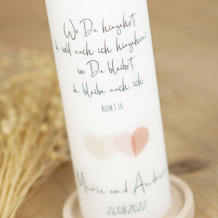 Hochzeitskerze Herzen modern