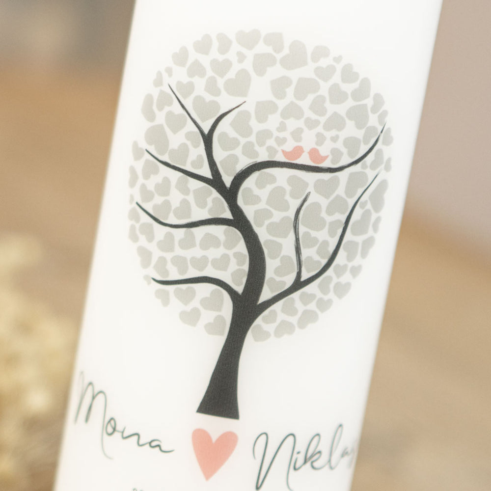Hochzeitskerze Lebensbaum Herz