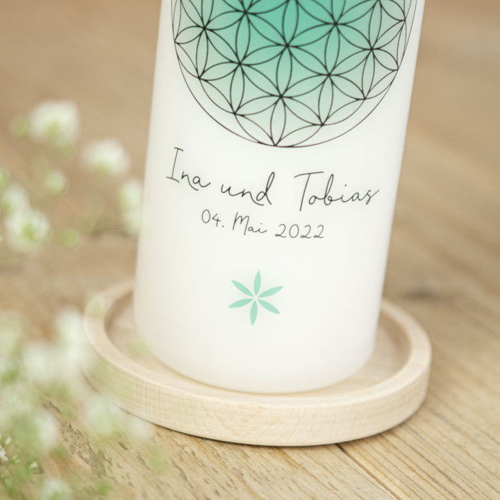 Hochzeitskerze Blume des Lebens