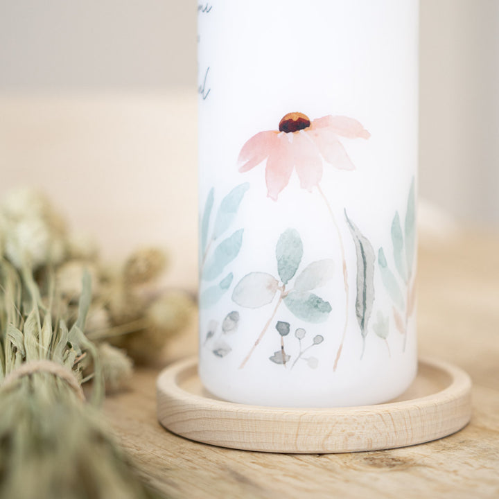 Hochzeitskerze mit umlaufenden Blumen