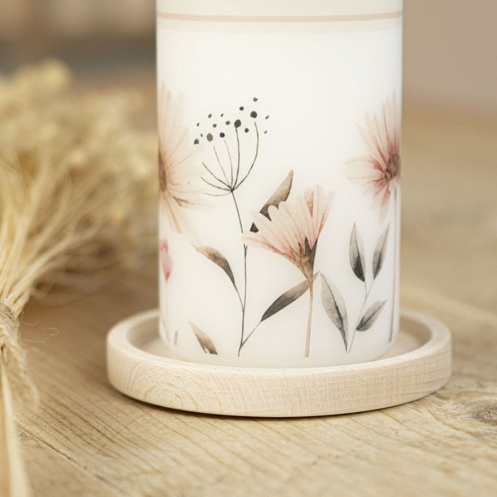 Hochzeitskerze Blumen Sommer