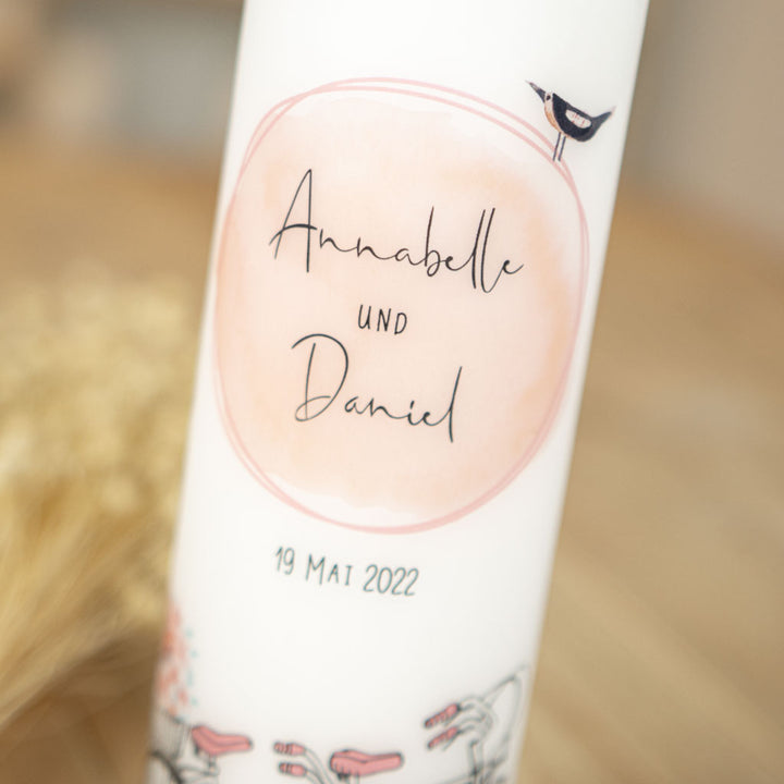 Hochzeitskerze Tandem Aquarell