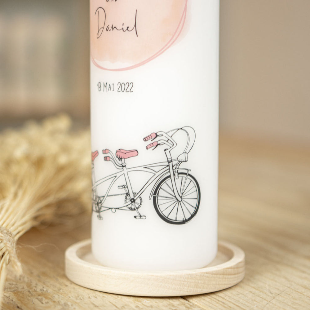 Hochzeitskerze Tandem Fahrrad