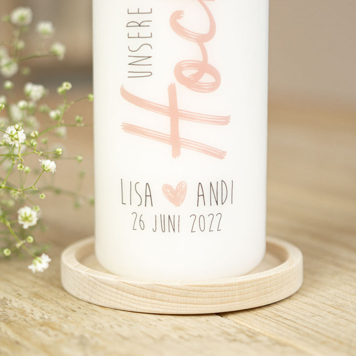 Hochzeitskerze Trauspruch Herz