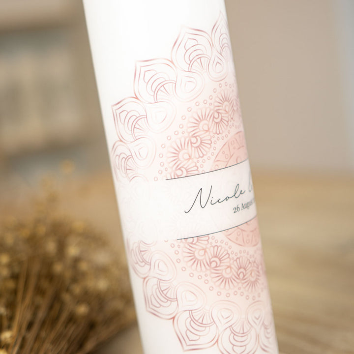Hochzeitskerze Vintage Mandala Banderole