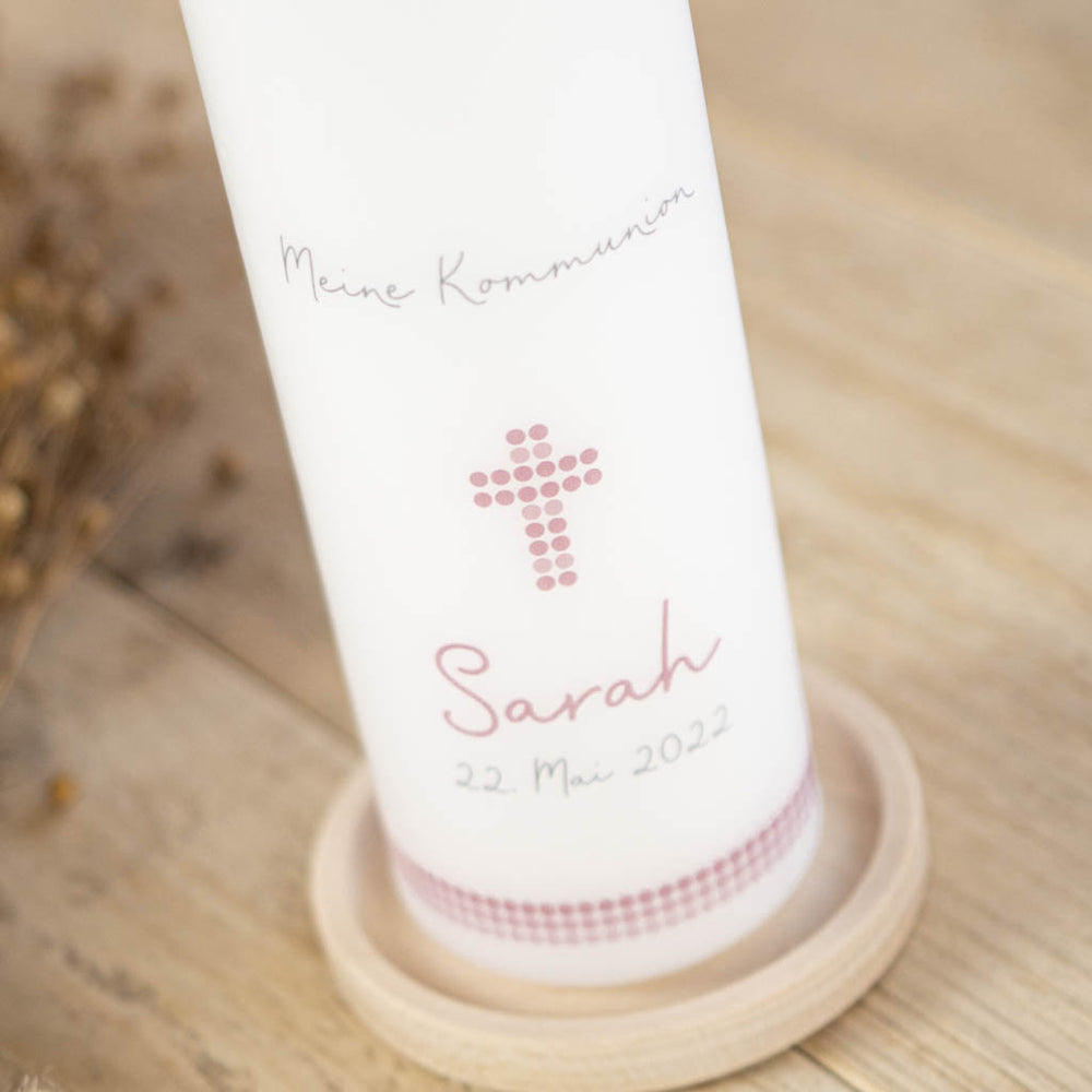 Kommunionkerze Kreuz Sarah
