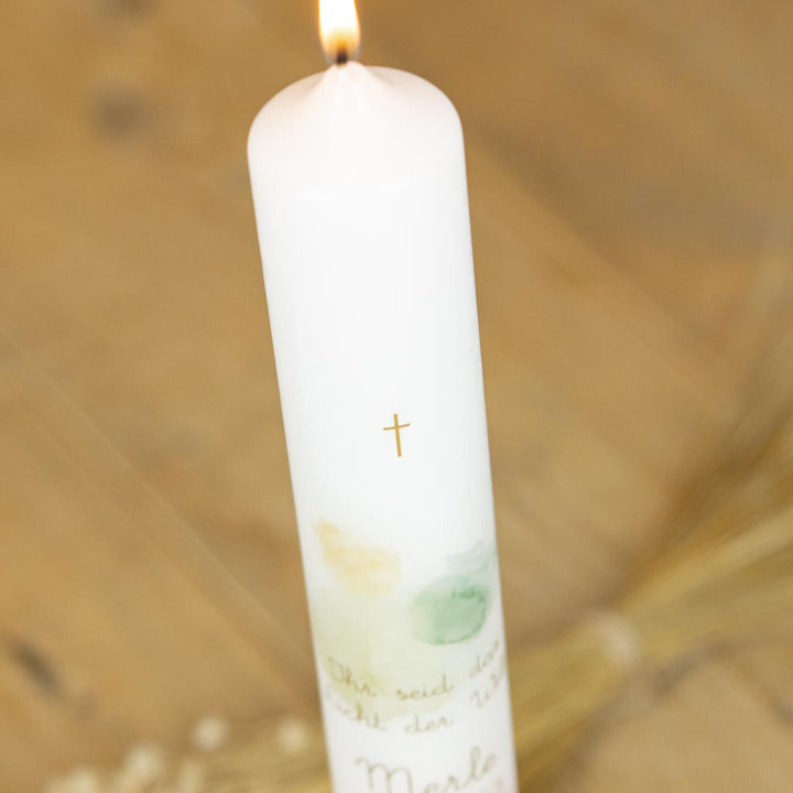 Kommunionkerze goldenes Kreuz