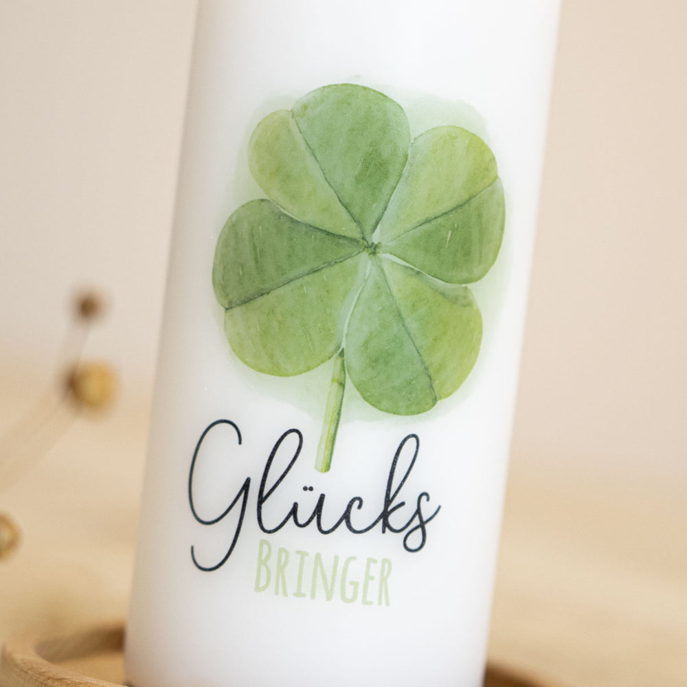 Kerze Glücksbringer Kleeblatt